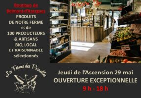 Ouverture de notre boutique jeudi 29 mai