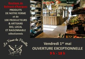 Ouverture exceptionnelle Epicerie Belmont 1 er mai 2026